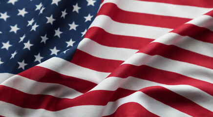 Close-up of rippled USA national American flag - 758549154