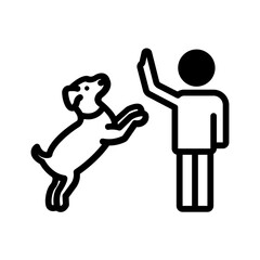 Vector solid black icon for Obedient