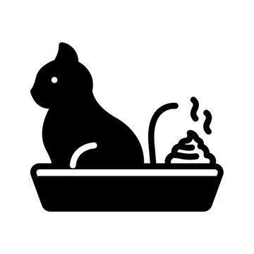 recommend clip art: Vector solid black icon for Litterbox