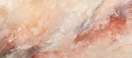 Fototapeta premium A detailed close up of a painting depicting a marble texture with hues of brown, peach, and rock. Resembling a flooring or dish inspired by earthy elements