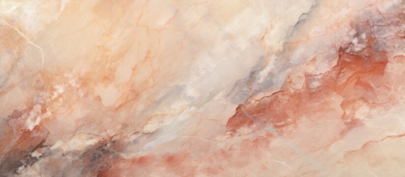 Fototapeta A detailed close up of a painting depicting a marble texture with hues of brown, peach, and rock. Resembling a flooring or dish inspired by earthy elements
