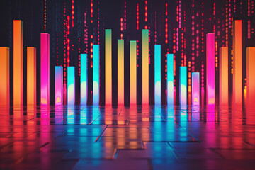 Colorful equaliser bars for music background