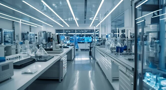 An image of a modern laboratory where science and technology merge to enhance manufacturing and infrastructure