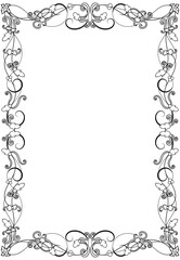 Decorative black border. A4 format. Elegant frame. Attached card, certificate, diploma.