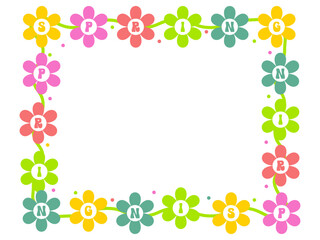Cute abstract spring floral flower with hand-letter