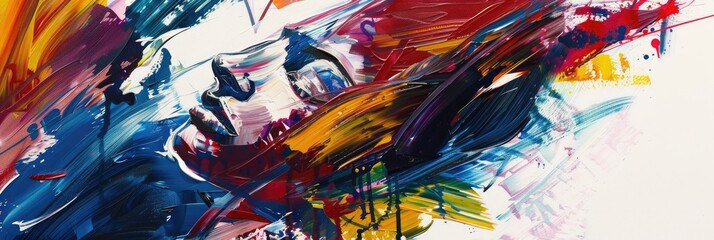 An abstract representation of emotions and inner thoughts, expressed through expressive brushstrokes and gestural marks
