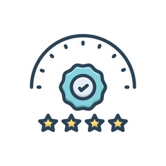Obraz premium Color illustration icon for quality