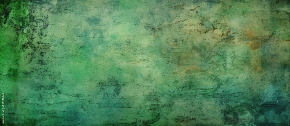 Poster the font on the green and blue background with a grunge texture resembles electric blue grass, creat