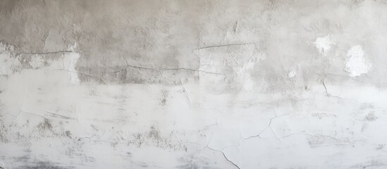 A close up of a grey wall covered in various stains resembling monochrome art. The scene gives a freezing winter vibe with snow and twigs decorating the flooring