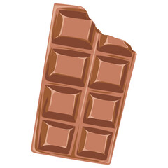 Chocolate Bar Bitten Vector Illustration Icon