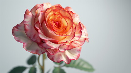 Naklejka premium Pink rose isolate on white background : Flower. AI Generative.
