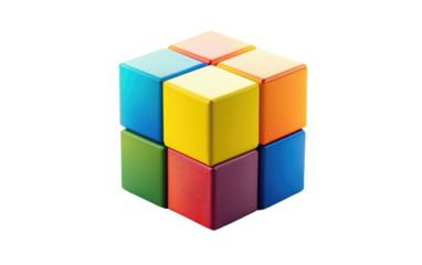 Spectrum Cube Array isolated on transparent Background