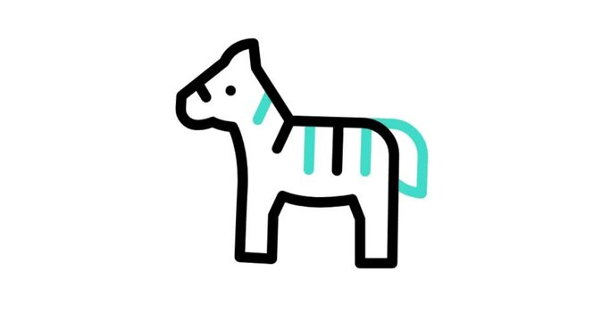 image of a horse icon animation video