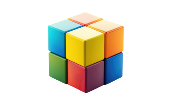 Spectrum Cube Array isolated on transparent Background