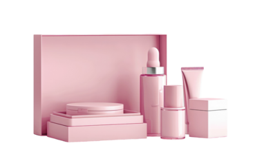 Makeup Collection and Container isolated on transparent Background