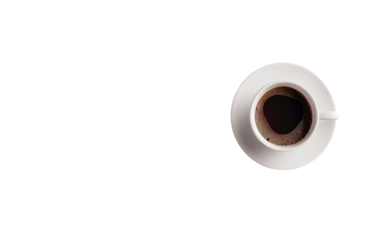 Black Coffee in a Cup isolated on transparent Background
