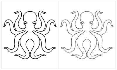 octopus Outlined . Coloring page