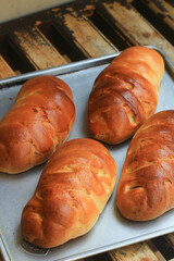 Homemade bread, made from wheat flour, eggs and butter.