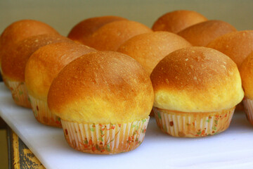 Homemade bread that is freshly baked and looks absolutely delicious.	