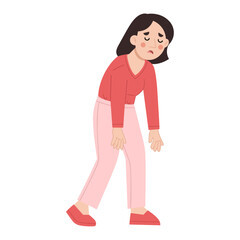 Fototapeta premium Vector illustration of exhausted woman