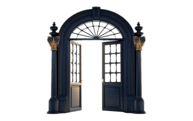 Open Door isolated on transparent Background