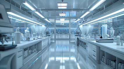 Obraz premium Advanced Hospital Laboratory: Integrating Digital Technology for Cutting-Edge Medical Facilities