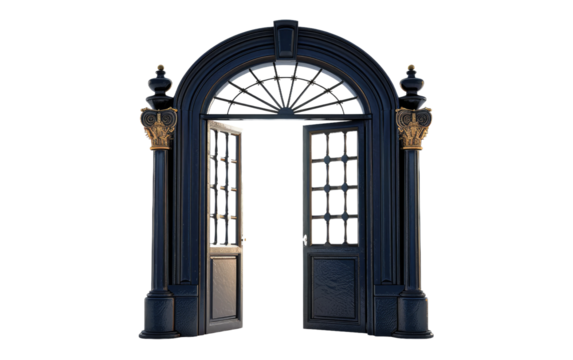 Open Door isolated on transparent Background