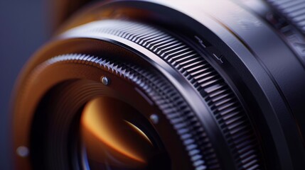 Closeup of the optical design process represented by a DSLR lenss detailed lens element structure