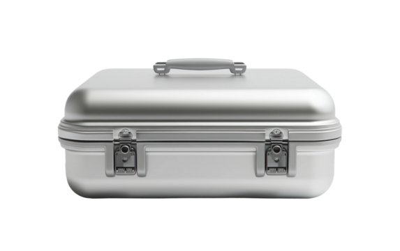 Aluminium Case in Grey isolated on transparent Background