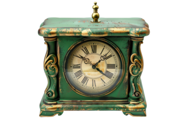 Verdant Table Clock isolated on transparent Background