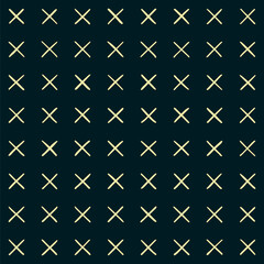 hand drawn yellow crosses. dark aquamarine repetitive background. vector seamless pattern. decorative art. geometric fabric swatch. retro design template for textile, home decor, linen.