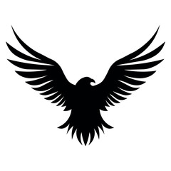 black vector eagle icon on white background