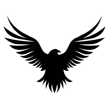 black vector eagle icon on white background