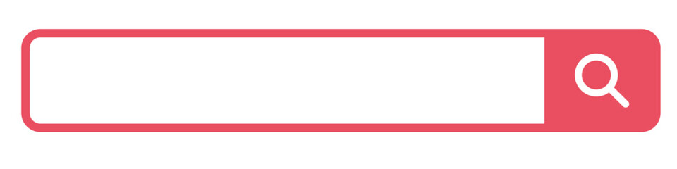 Red search box. Red search bar. Vector.