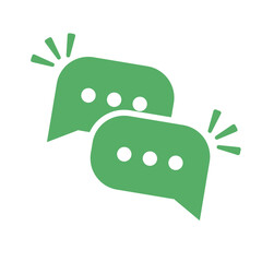 Green chat icon. Conversation icon. Lively. Vector.