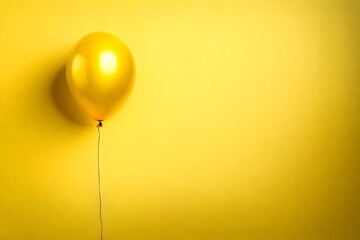 yellow matalic balloon with a yellow background