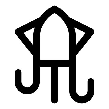 recommend clip art: Squid icon in line vector style