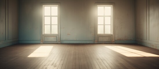 Fototapeta premium Empty room with closed window 