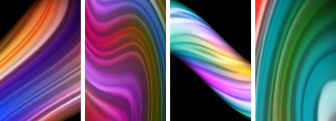 Liquid color waves poster set for wallpaper, business card, cover, poster, banner, brochure, header, website