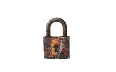 Securing with a Padlock isolated on transparent Background