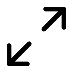 Expand arrow icon in outline style. Simple direction symbol vector illustration &mdash; pixel-perfect icon.