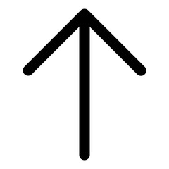 Up arrow icon in outline style. Simple direction symbol vector illustration — pixel-perfect icon.