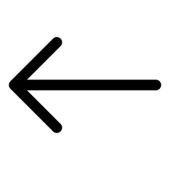 Left arrow icon in outline style. Simple direction symbol vector illustration — pixel-perfect icon.