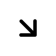 Bottom right arrow icon in outline style. Simple direction symbol vector illustration — pixel-perfect icon.