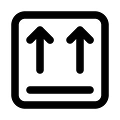 Two arrows line up icon in outline style. Simple up direction symbol vector illustration — pixel-perfect icon.