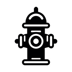 black vector fire hydrant icon on white background