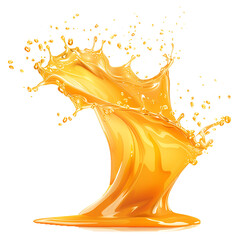 Orange juice splash. Vector fresh drink swirl