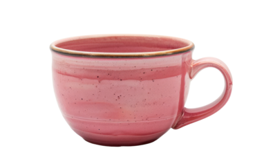 Vibrant pink tea cup isolated on transparent Background