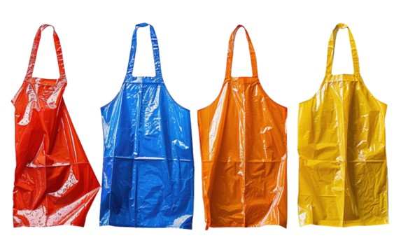 Aprons made from plastic materials isolated on transparent Background
