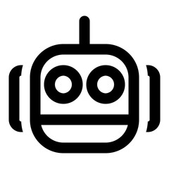 Robot icon in outline style. Simple bot vector illustration — pixel-perfect icon.